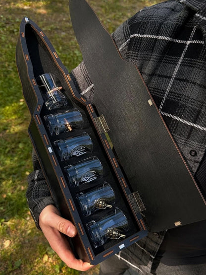 MIX DE VASOS BALA + JACK DANIEL’S 1 LT