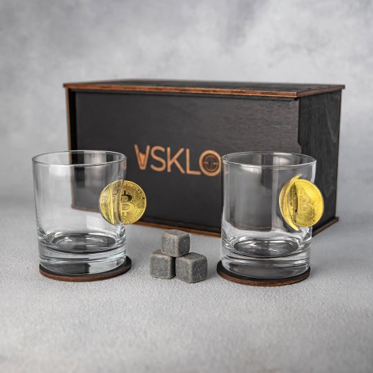 PAR DE VASOS - BITCOIN + JOSE L PIEDRA 5 CAZADORES